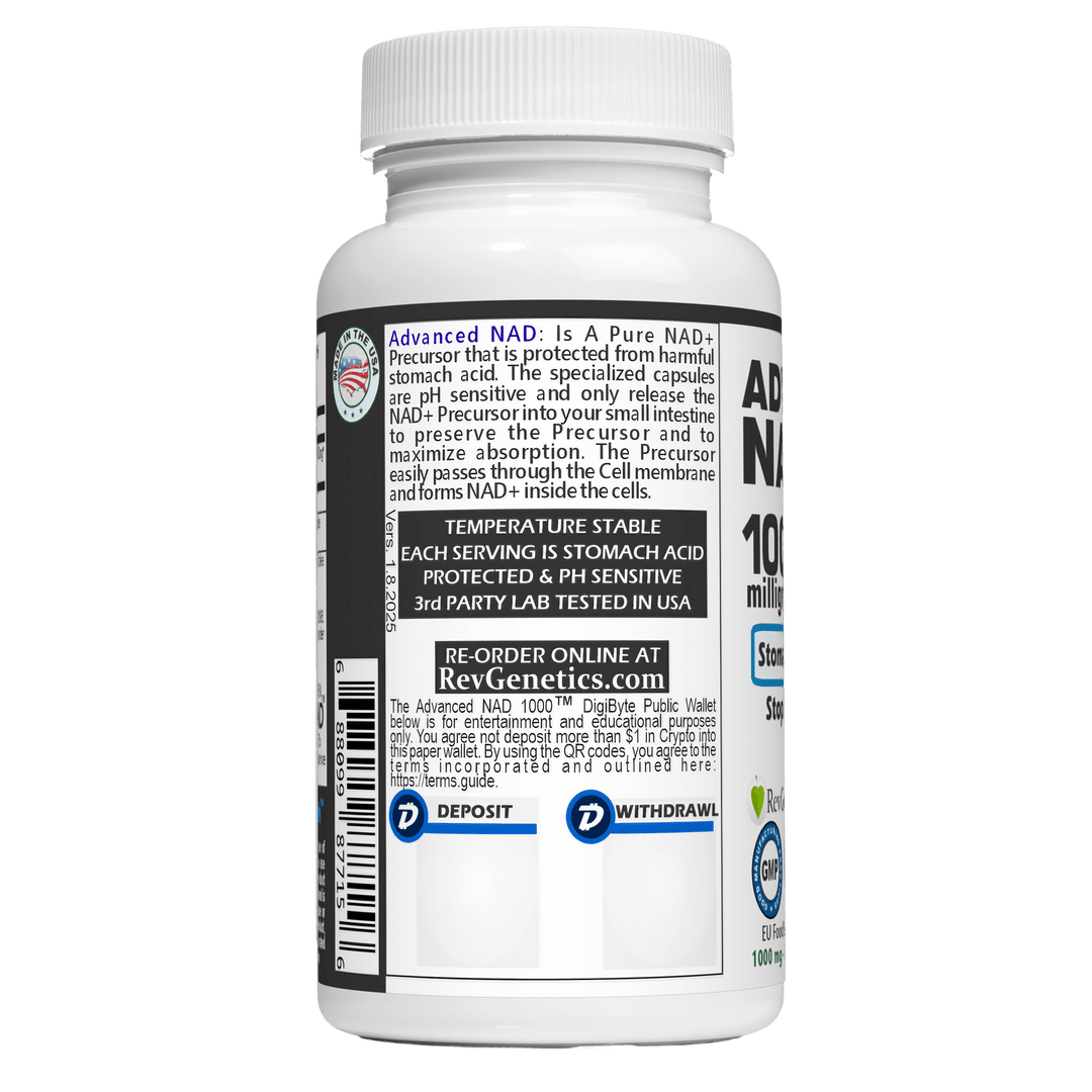 Advanced NAD 1000 mg: 60 500mg Capsules - NAD Supplement
