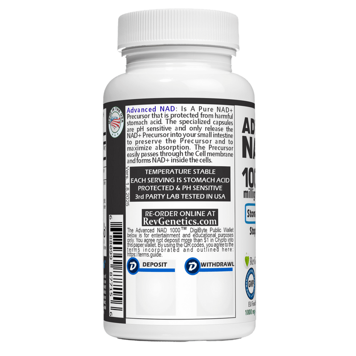 Advanced NAD 1000 mg: 60 500mg Capsules - NAD Supplement