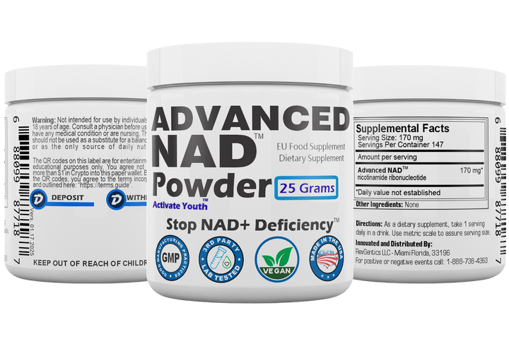Advanced NAD Powder: 25 Grams - STOP NAD+ Deficiency - NAD Supplement