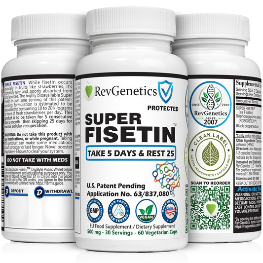 Super Fisetin 500mg - 6 Month Senolytic Supplement