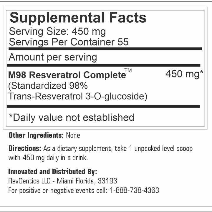 M98 Resveratrol Complete (M98-RC) - Better Than Super Micronized