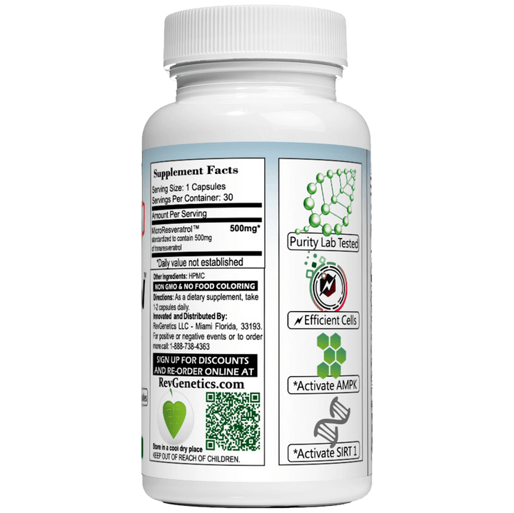 X500: Pure Resveratrol 500mg - Pure Trans-Resveratrol