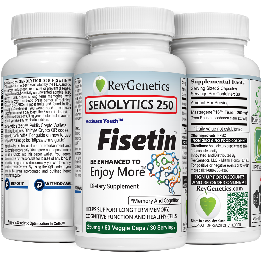 SENOLYTICS 250: Fisetin Supplement 250mg Mind & Lifespan
