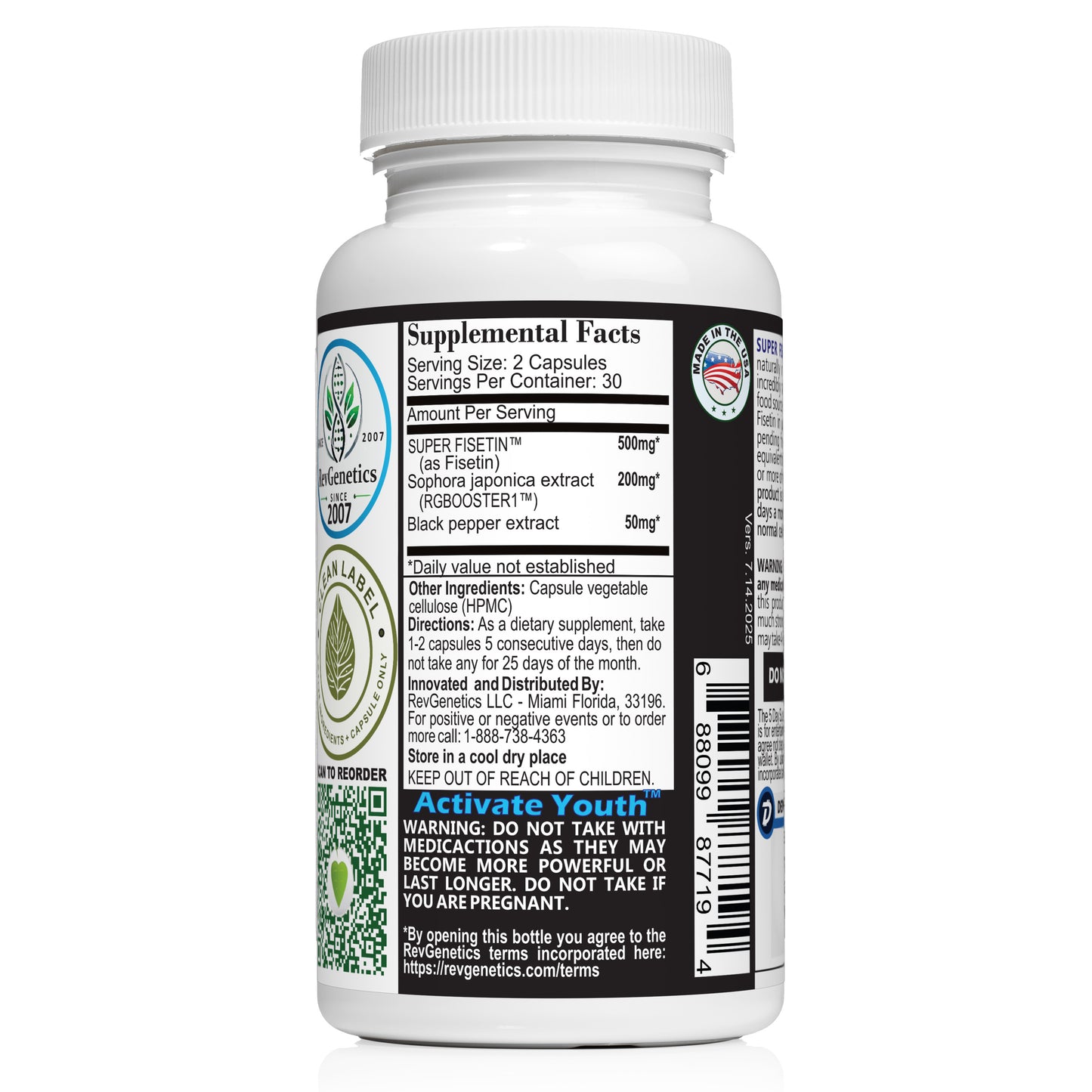 Super Fisetin 500mg - 6 Month Senolytic Supplement