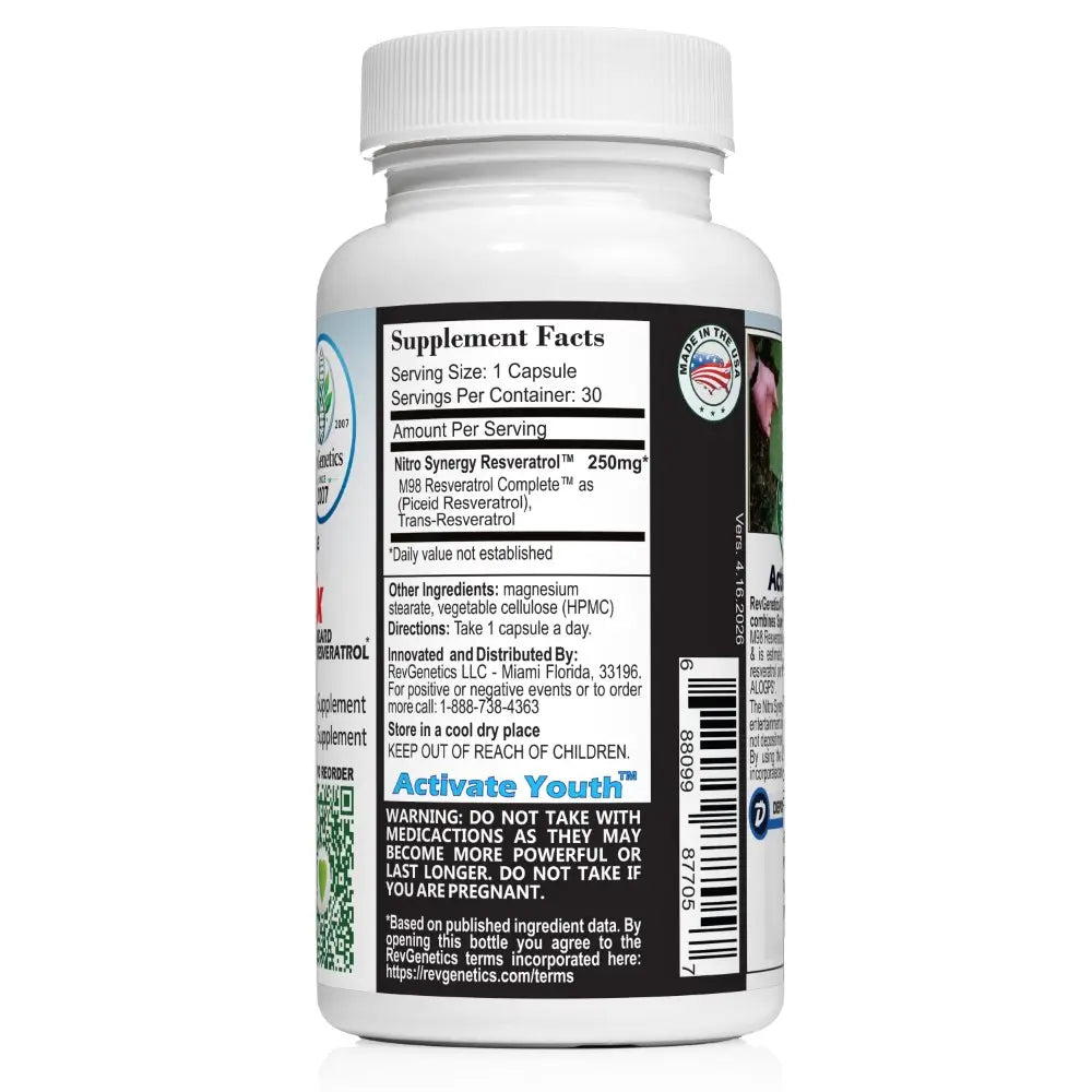 Nitro 250 Synergy Resveratrol With Up To 25x Solubility