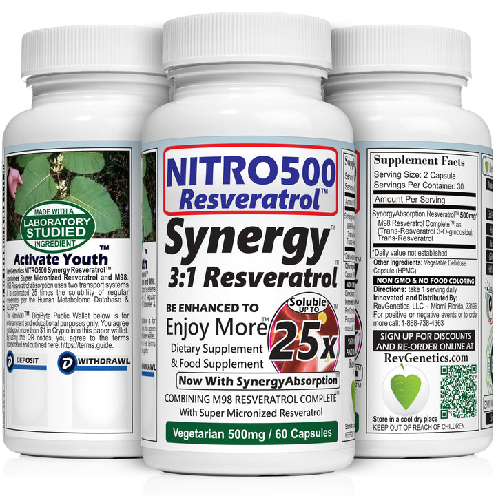 NEW Nitro 500 Synergy Resveratrol With Up To 25x Solubility