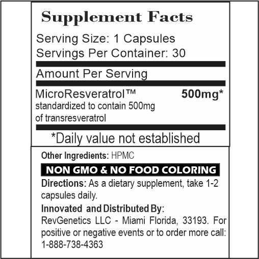 X500: Pure Resveratrol 500mg - Pure Trans-Resveratrol