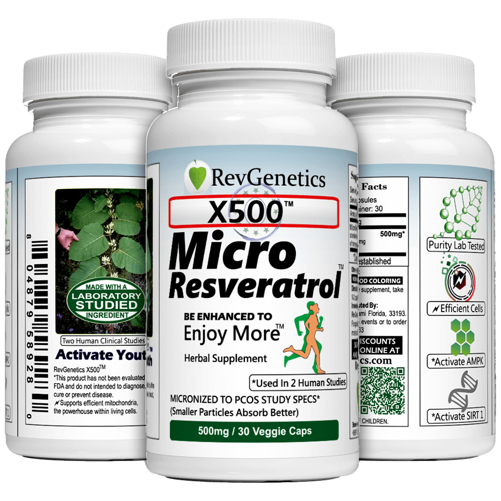 X500: Pure Resveratrol 500mg - Pure Trans-Resveratrol